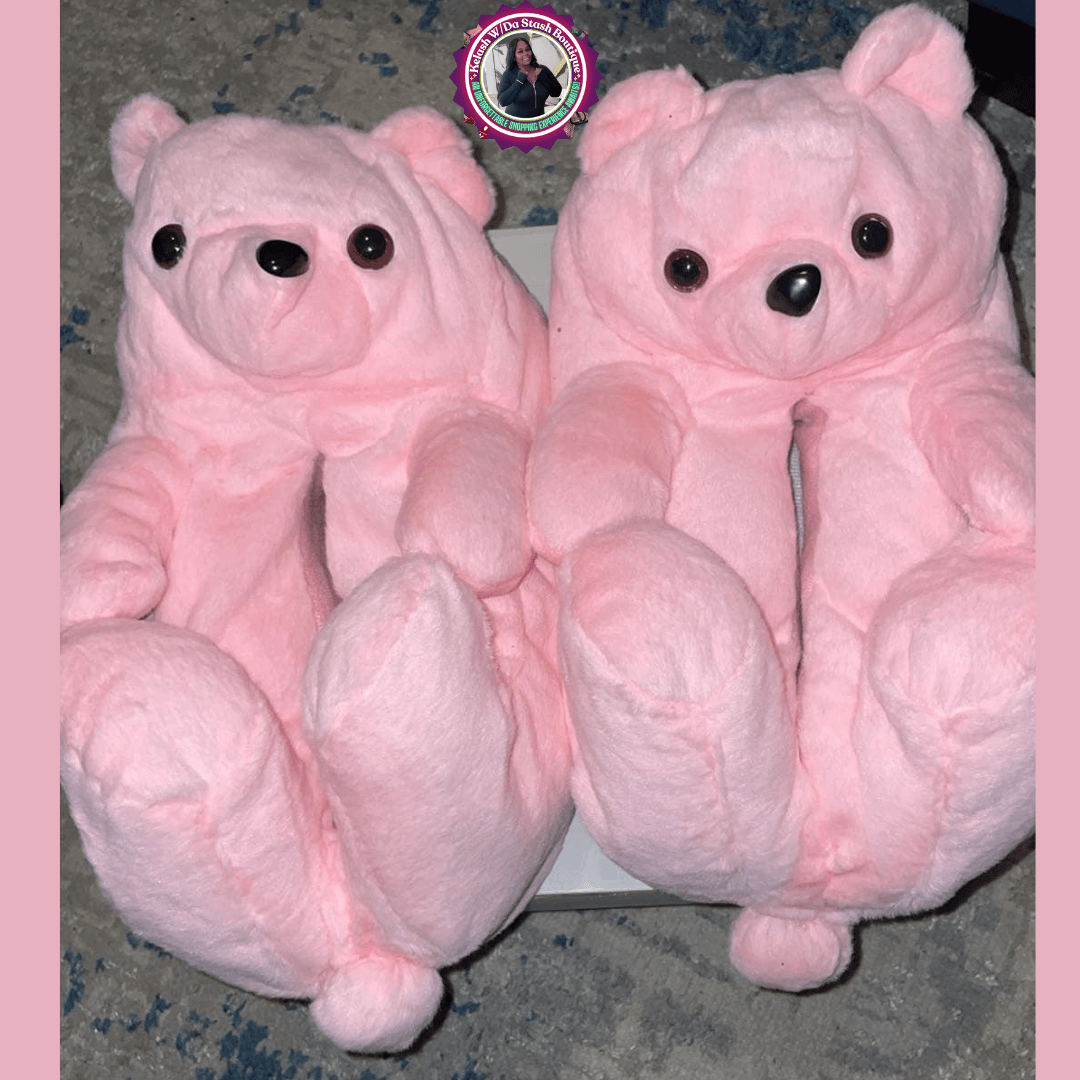 Plush Teddy Bear House Slippers